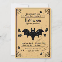 Spooky Bat Halloween Party Invitation
