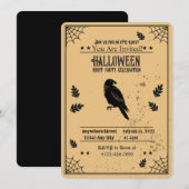 Spooky Bat Halloween Party Invitation Kaart (Voorkant / Achterkant)