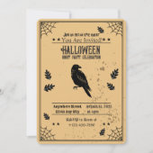 Spooky Bat Halloween Party Invitation Kaart (Voorkant)