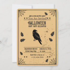 Spooky Bat Halloween Party Invitation Kaart