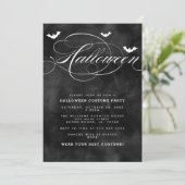 Spooky Bat Halloween Party Invitations Kaart (Staand voorkant)