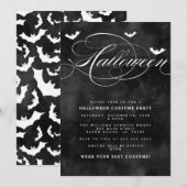 Spooky Bat Halloween Party Invitations Kaart (Voorkant / Achterkant)