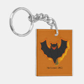 Spooky Bat Halloween Sleutelhanger | Oranje thema (Voorkant Links)