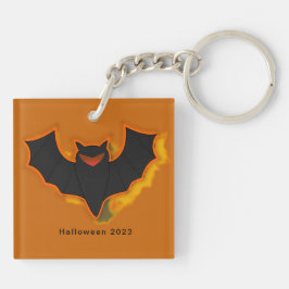 Spooky Bat Halloween Sleutelhanger | Oranje thema