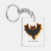 Spooky Bat Halloween Sleutelhanger | Wit thema (Voorkant Links)