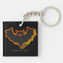 Spooky Bat Halloween Sleutelhanger | Zwart thema