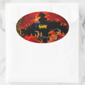 Spooky Bat in brand Ovale Sticker (Tas)