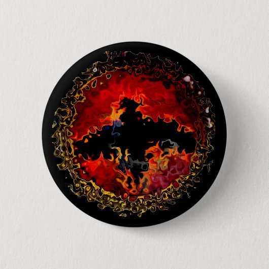 Spooky Bat in brand Ronde Button 5,7 Cm (Voorkant)
