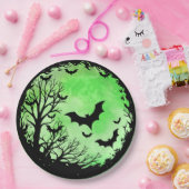 Spooky Bat Moon Green Papieren Bordje (Feest)