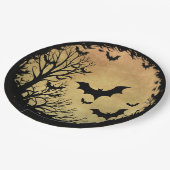Spooky Bat Moon Papieren Bordje (Gekanteld)