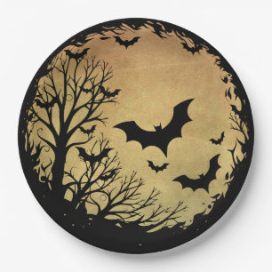 Spooky Bat Moon Papieren Bordje