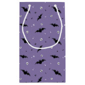 Spooky Bat & Skulls Pattern Halloween Gift Bag Klein Cadeauzakje (Achterkant)