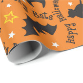 Spooky Bats Black Cats Wrapping Paper Cadeaupapier (Rol Hoek)