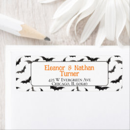 Spooky Bats Custom Halloween Etiket