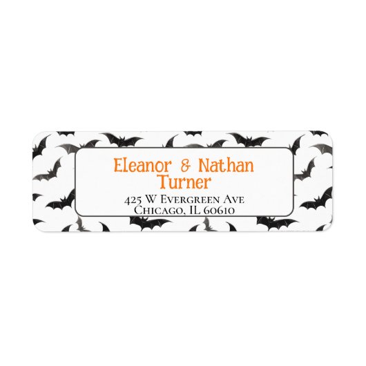 Spooky Bats Custom Halloween Etiket (Voorkant)