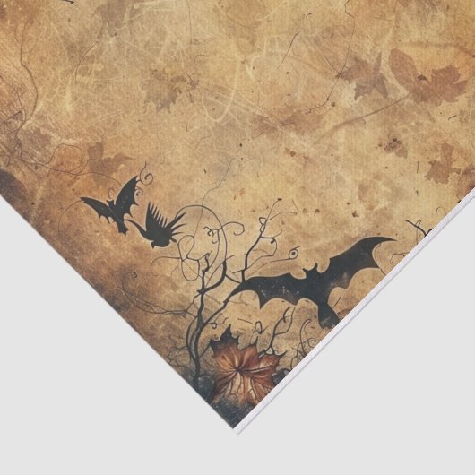 Spooky Bats Eerie Crow Halloween Decoupage Tissuepapier (Detail)
