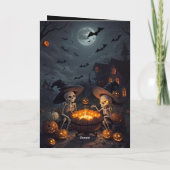 Spooky Bats en BOO Degien Halloween Kaart (Achterkant)