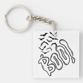 Spooky Bats en Boo Halloween Design Sleutelhanger