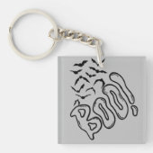 Spooky Bats en Boo Halloween Design Sleutelhanger (voorkant)