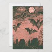 Spooky Bats en Full Moon Halloween Party Kaart (Achterkant)