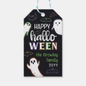 Spooky Bats & Geesten Gelukkig Halloween Cadeaulabel (Voorkant)