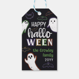 Spooky Bats & Geesten Gelukkig Halloween Cadeaulabel