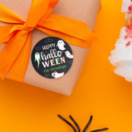 Spooky Bats & Geesten Gelukkig Halloween Ronde Sticker