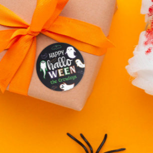 Spooky Bats & Geesten Gelukkig Halloween Ronde Sticker