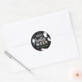 Spooky Bats & Geesten Gelukkig Halloween Ronde Sticker (Envelop)