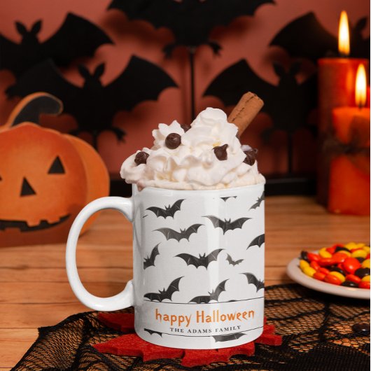 Spooky Bats gepersonaliseerd Happy Halloween Koffiemok