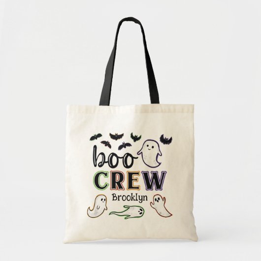 Spooky Bats & Ghosts Halloween Boo Crew Tote Bag (Voorkant)