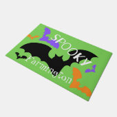 Spooky Bats Green Deurmat (Schuin)