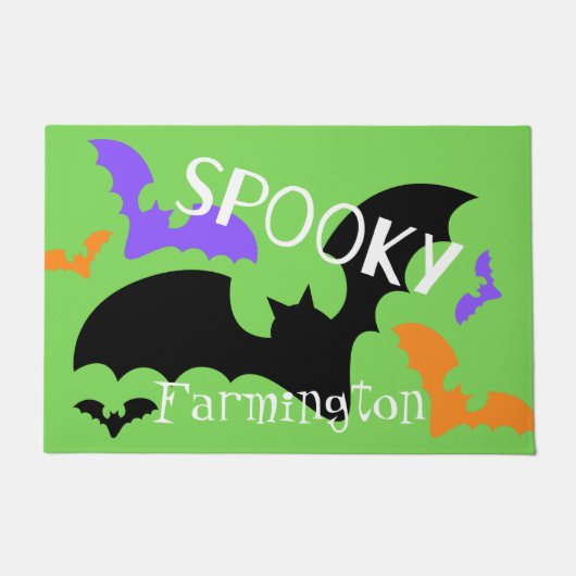 Spooky Bats Green Deurmat (Voorkant)