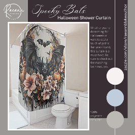 Spooky Bats Halloween Douchegordijn