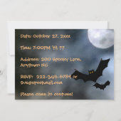 Spooky Bats Halloween Invitations Kaart (Achterkant)