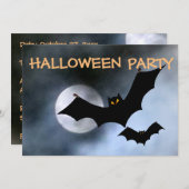 Spooky Bats Halloween Invitations Kaart (Voorkant / Achterkant)