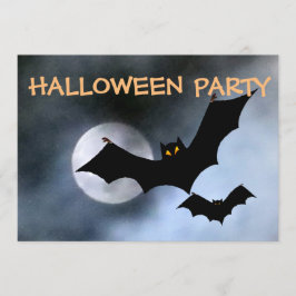 Spooky Bats Halloween Invitations Kaart