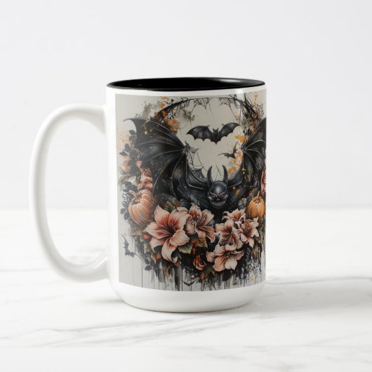 Spooky Bats Halloween Keramische Mok (Links)