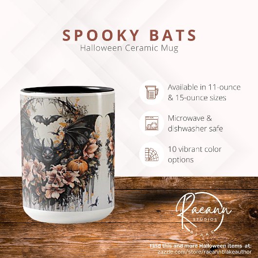 Spooky Bats Halloween Keramische Mok