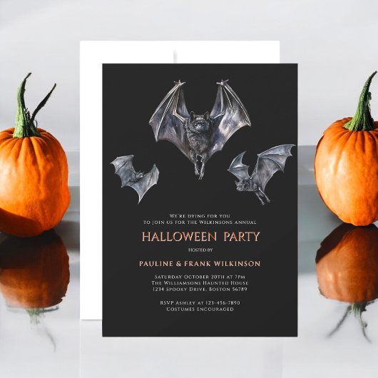Spooky Bats Halloween Kostuumfeest Kaart
