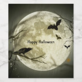 Spooky Bats Halloween Wijn Etiket (Enkel label)