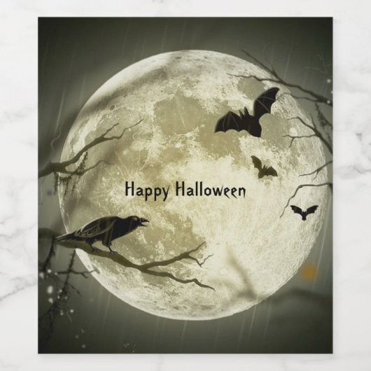 Spooky Bats Halloween Wijn Etiket (Enkel label)
