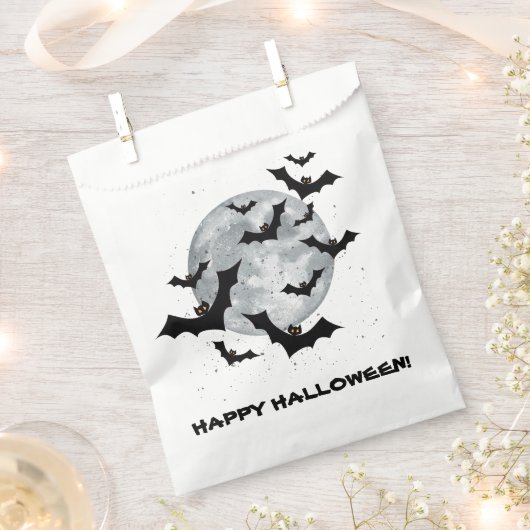 Spooky Bats Happy Halloween Party Bedankzakje (Geknipt)