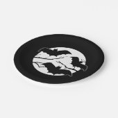 Spooky Bats In Moon Halloween Party Borden Papieren Bordje (Gekanteld)