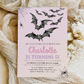 Spooky Bats Pastel Halloween verjaardagsfeestje Kaart