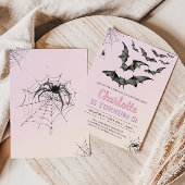 Spooky Bats Pastel Halloween verjaardagsfeestje Kaart