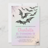Spooky Bats Pastel Halloween verjaardagsfeestje Kaart (Voorkant)