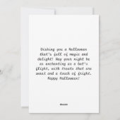 Spooky Bats Snoep, Waterverf, grillige Halloween Feestdagenkaart (Achterkant)