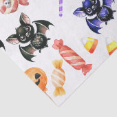 Spooky Bats & Snoep, Waterverf, Kleurrijk Tissuepapier (Detail)