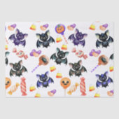 Spooky Bats & Snoep, Waterverf, Kleurrijk Tissuepapier (Voorkant)